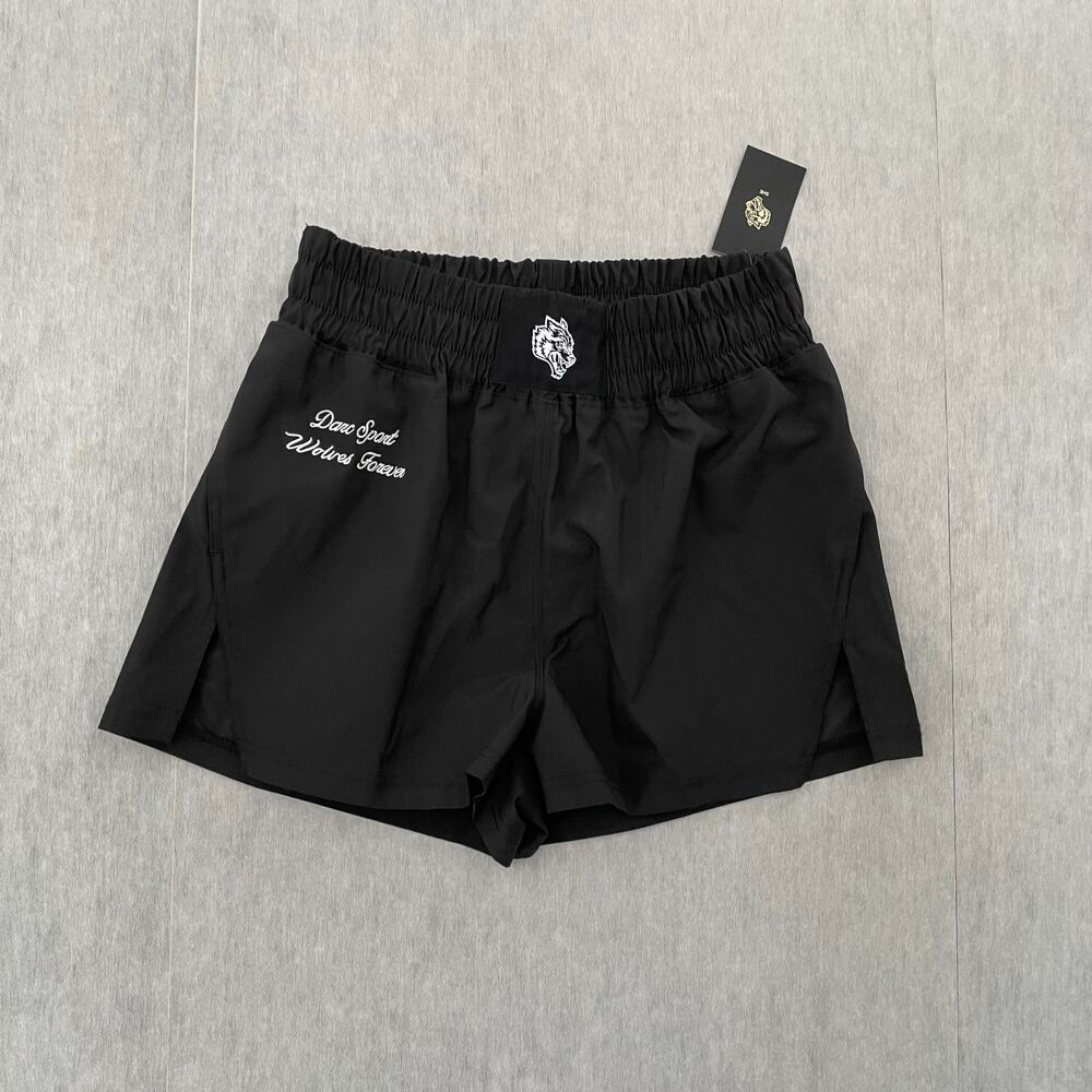 Darc Sport Shorts Womens Small Black Wolf Patch Training Short SHE Ladies S NEW